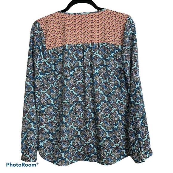DR2 Multi Color Floral‎ Peasant Blouse Long… - Picture 3 of 6